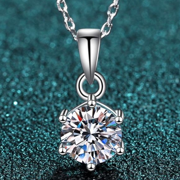 Jewelry - Certified 3 ct. t.w. Diamond Moissanite Solitaire Necklace NEW